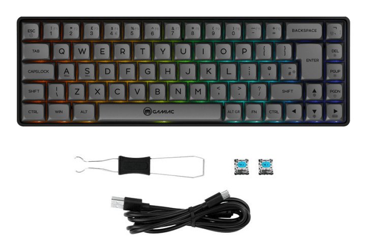 Teclado Mecánico Gamiac Tkl Rgb69g Sf Kailh Blue Negro/Cinz