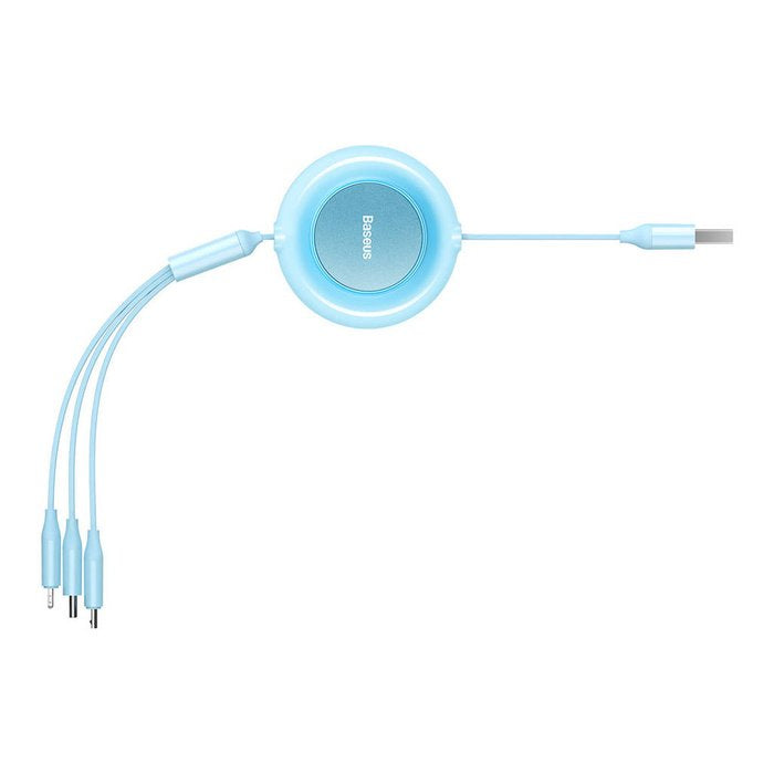 Baseus Bright Mirror 2 Usb 3w1 , Micro Usb / Lightning / Usb-C, Plaski, 3.5a, 1.1m (Blekitny)