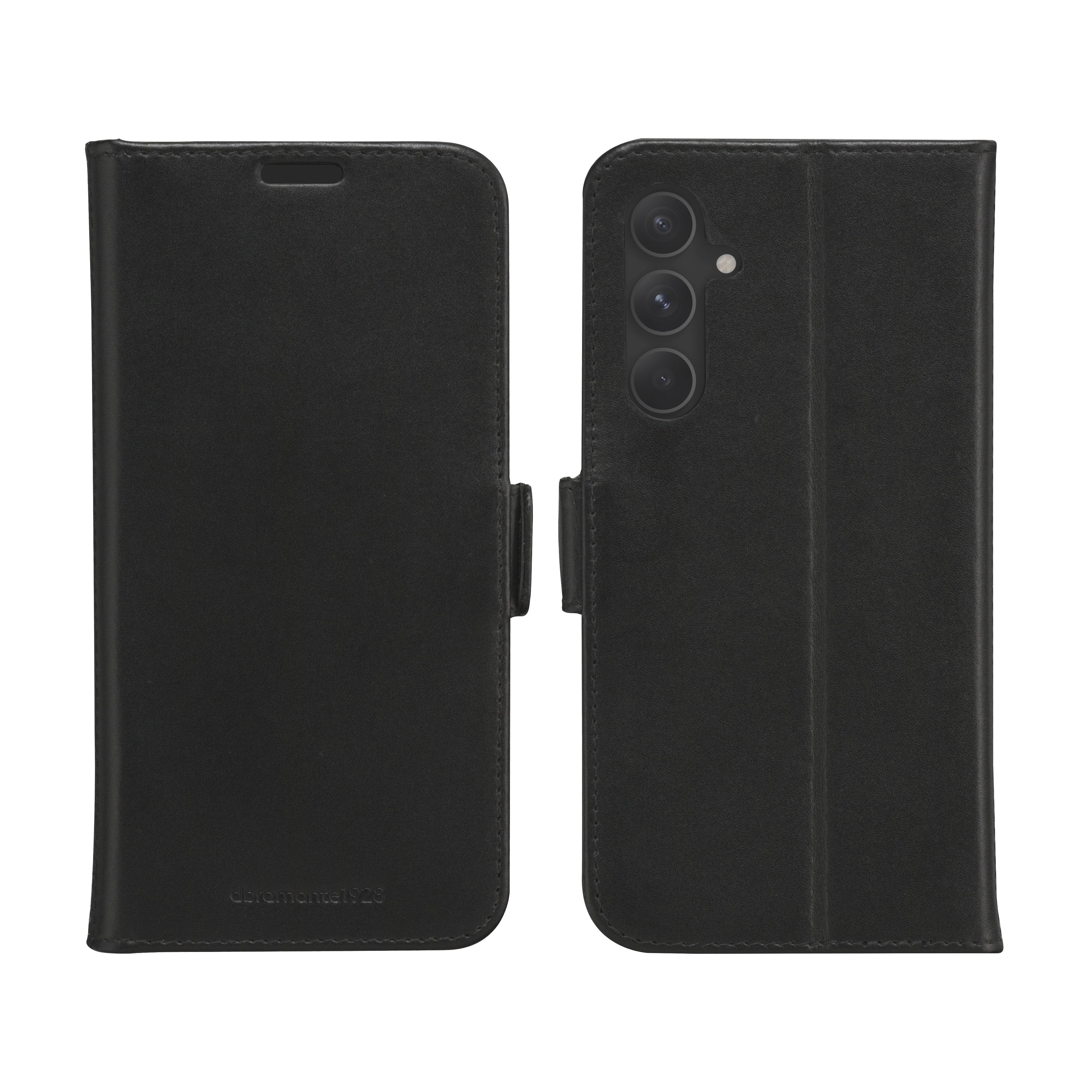 Dbramante1928 Copenhagen Funda Con Tapa Para Teléfono Móvil Cuero De Grano Entero Negro Para Samsung Galaxy A55