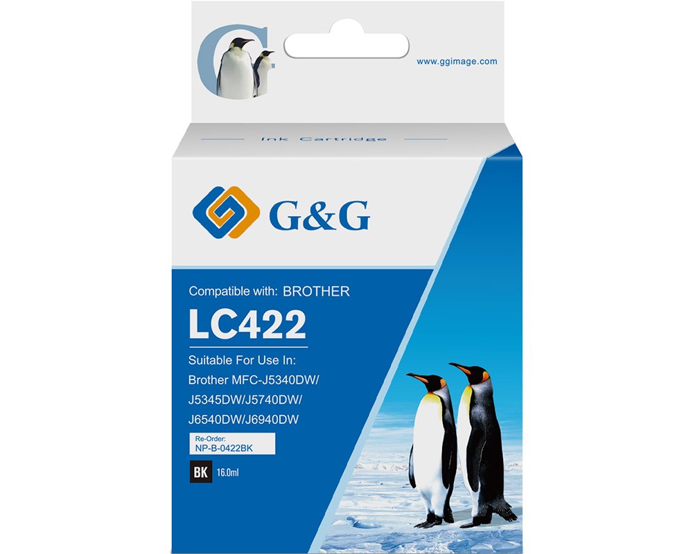 G&G Tinte Komp. Con Brother 422 Lc422bk Negro 550 Copias