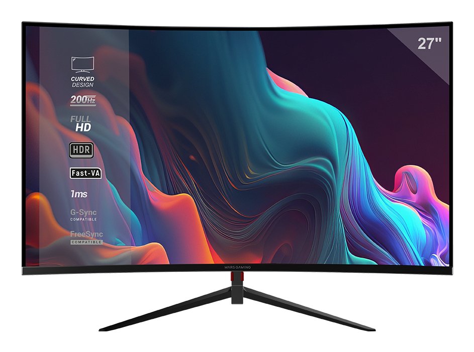 Monitor Gaming Curvo Mv-27c Slim 27'' Negro Mars Gaming 27''/ 1920x1080/ Curvo/ 1ms/ 120hz/ Dp, Hdmi/ Vesa 100x100mm