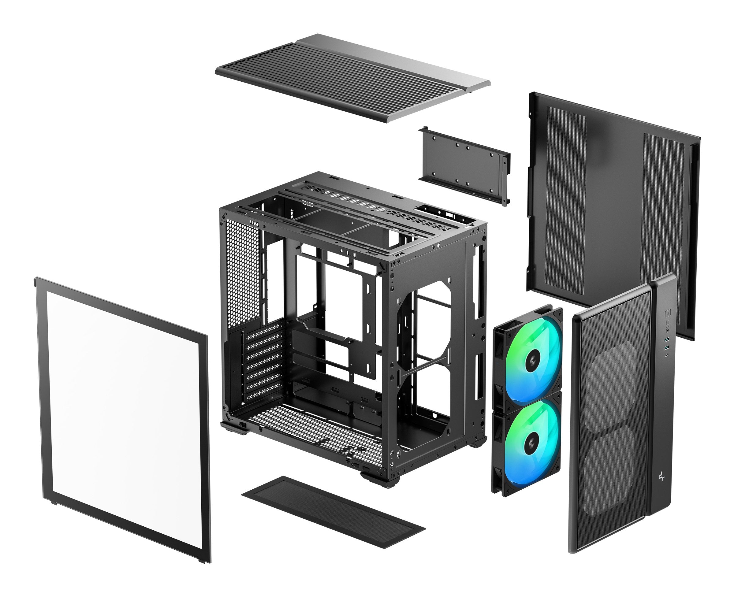 Deepcool Cg590 Mesh 2f Micro Atx Midi Tower Case, Black