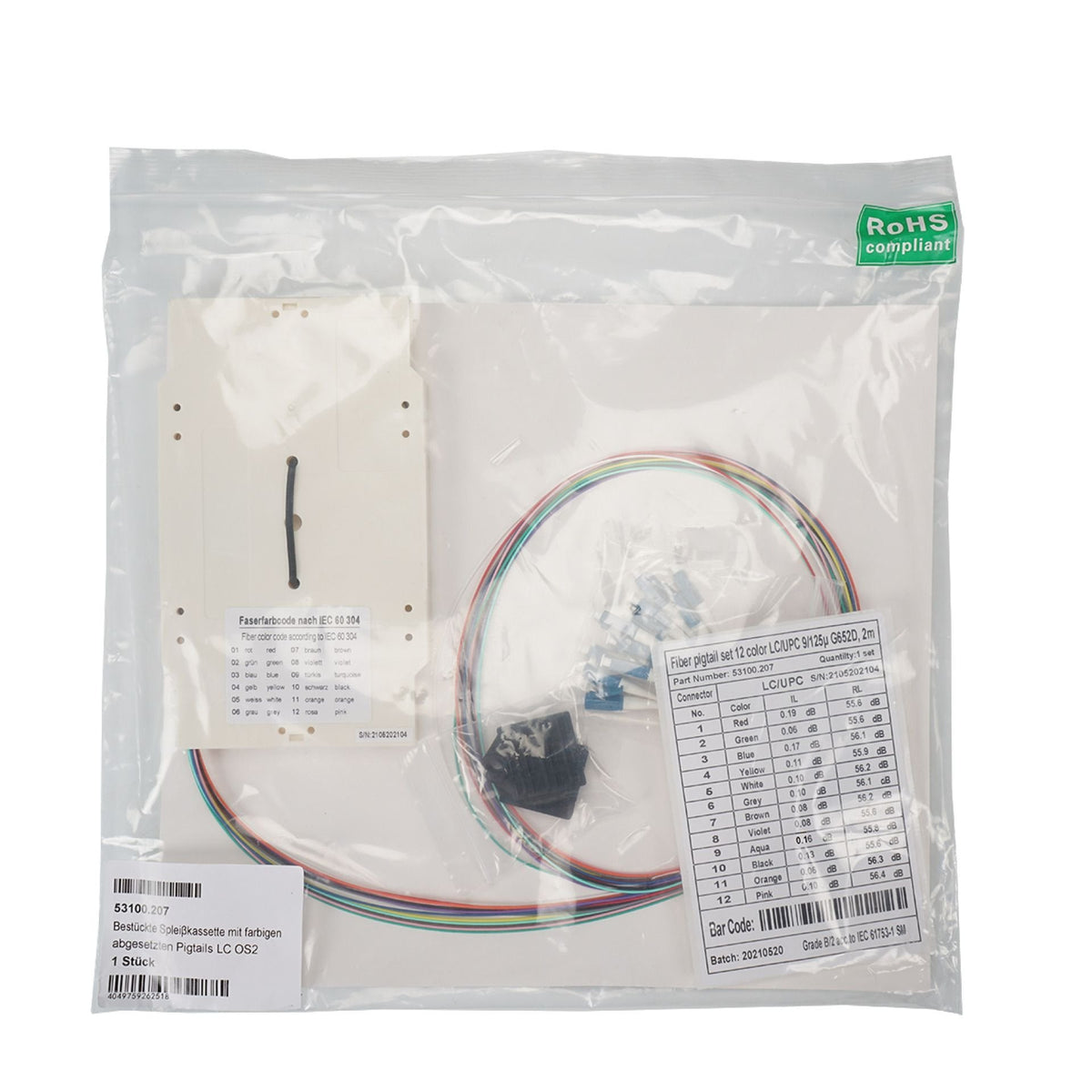 Bestckte Spleikassette Con De Color Abgesetzten Pigtails Lc Apc Os2