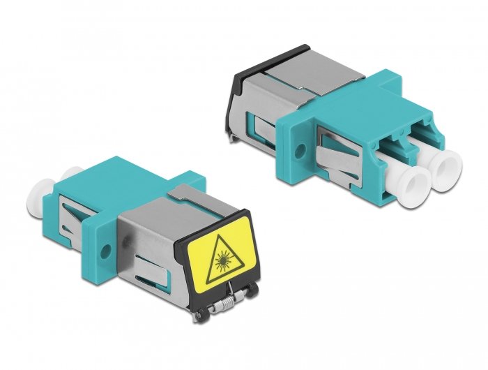 Delock Lwl Kupplung Mit Laserschutzklappe Lc Duplex Buchse Zu Lc Duplex Buchse Multimode Aqua