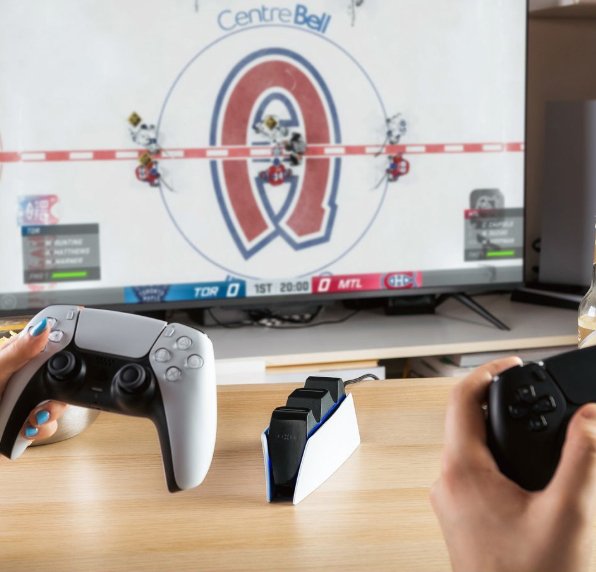 Fixed Dual Charger Stand For Ps5 Controller, Negro And White