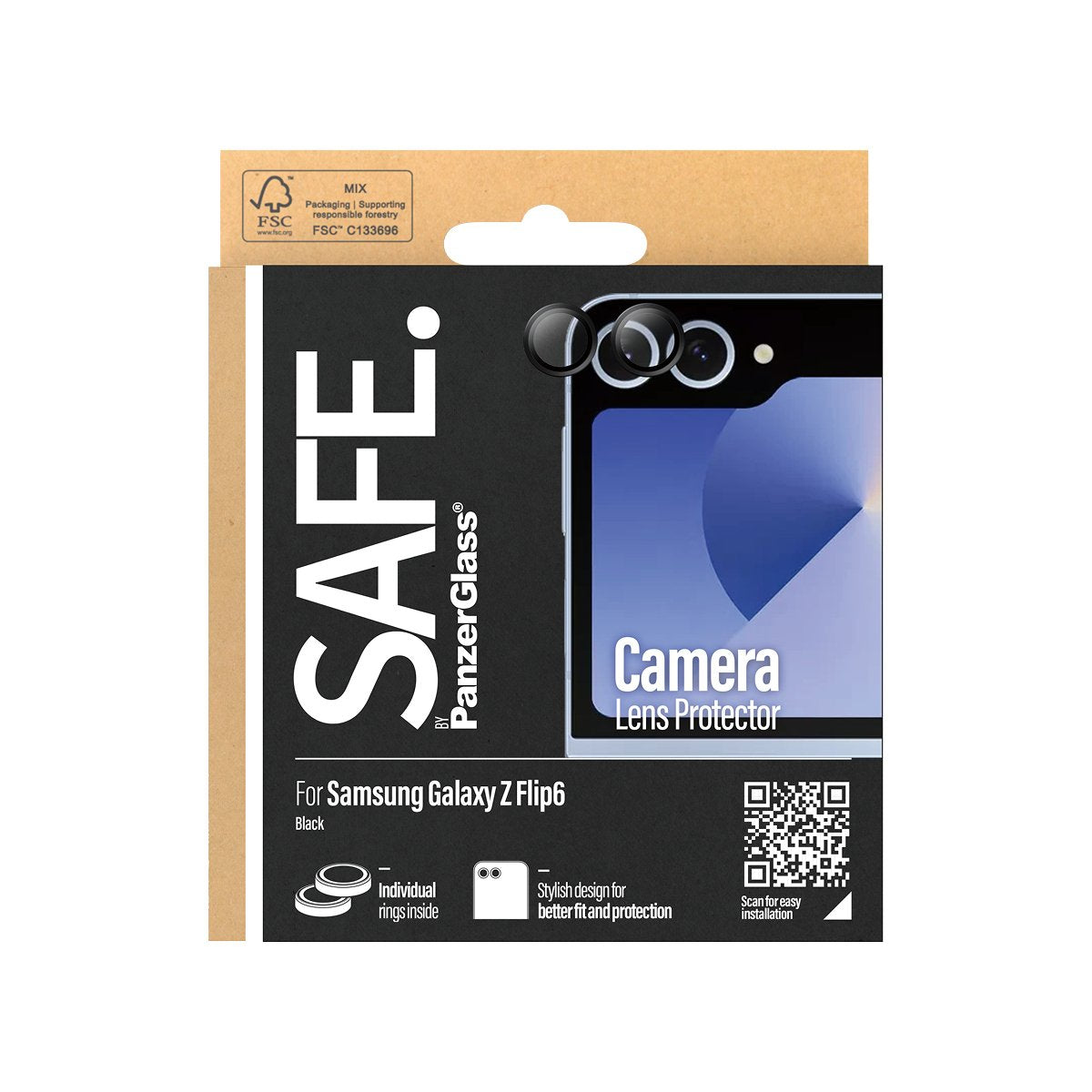 EAN 5715685002113 - PanzerGlass SAFE. by ® Camera Lens Protector Black for Samsung Galaxy Z Flip6 Protector de pantalla 1 pie imagen 3