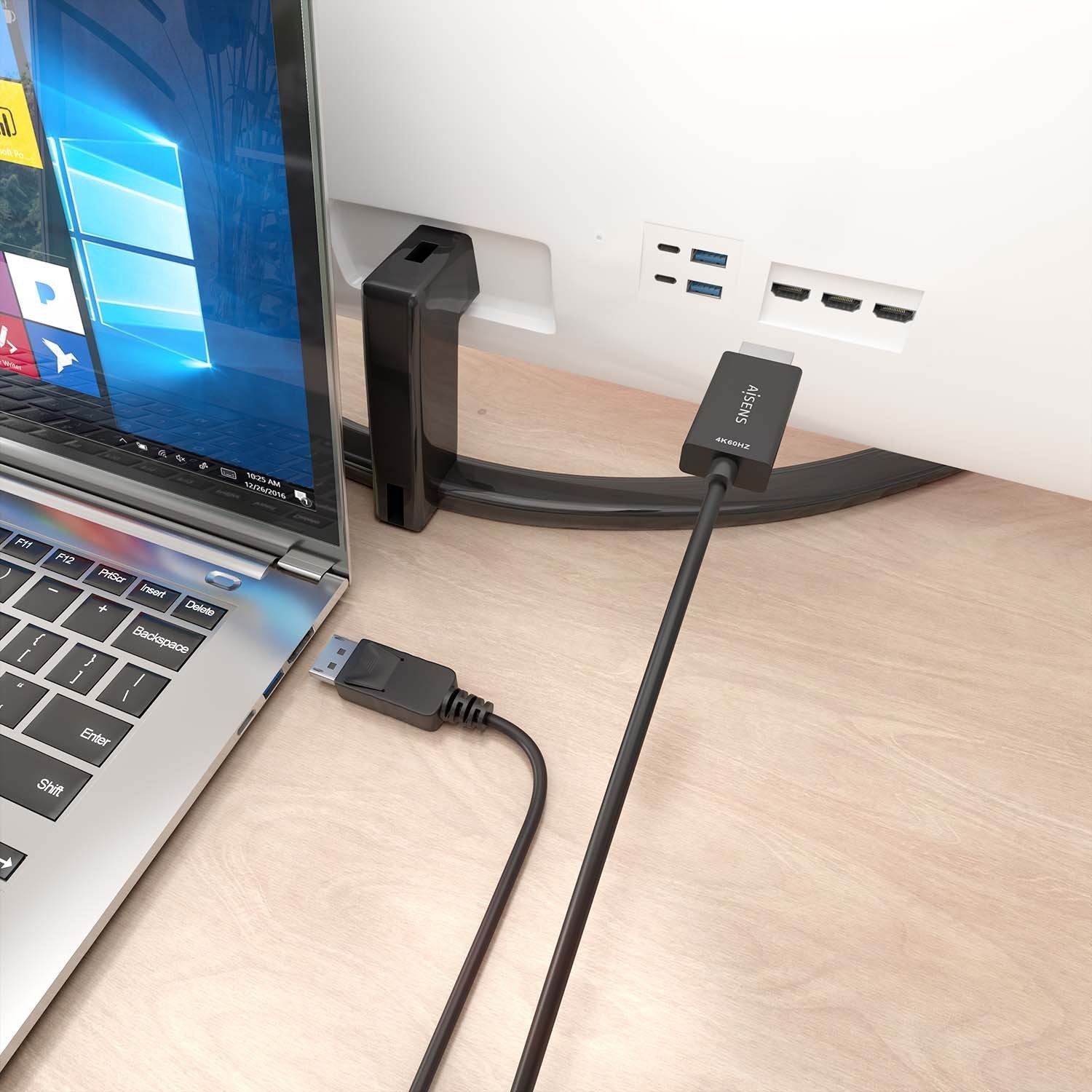 Aisens Cable Conversor Displayport A Hdmi 4k@60hz, Dp/M-Hdmi/M, Negro, 1.0m