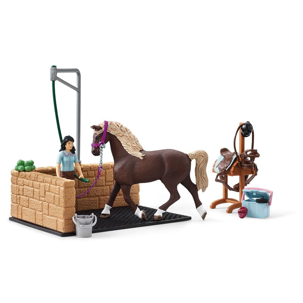 Schleich Área De Lavado Del Horse Club Con Emily Y Luna