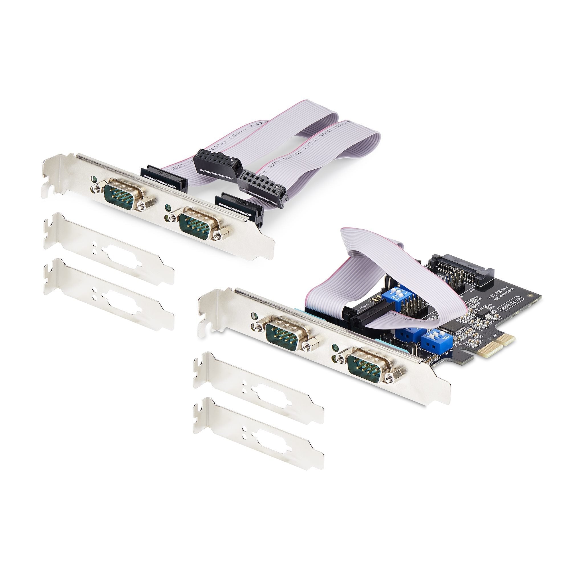 Startech Tarjeta Serie Pci Express De 4 Puertos Db9 - Serial Rs232/Rs422/Rs485 - Taa - Uart 16c1050 - Esd De Nivel 4 - Con Brackets De Perfil Bajo