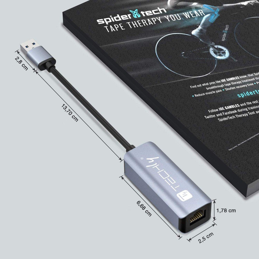 Techly Idata Usb-Etgiga-Aa Adaptador/Tarjeta De Red Usb-A 3.0 A Rj45 Gigabit