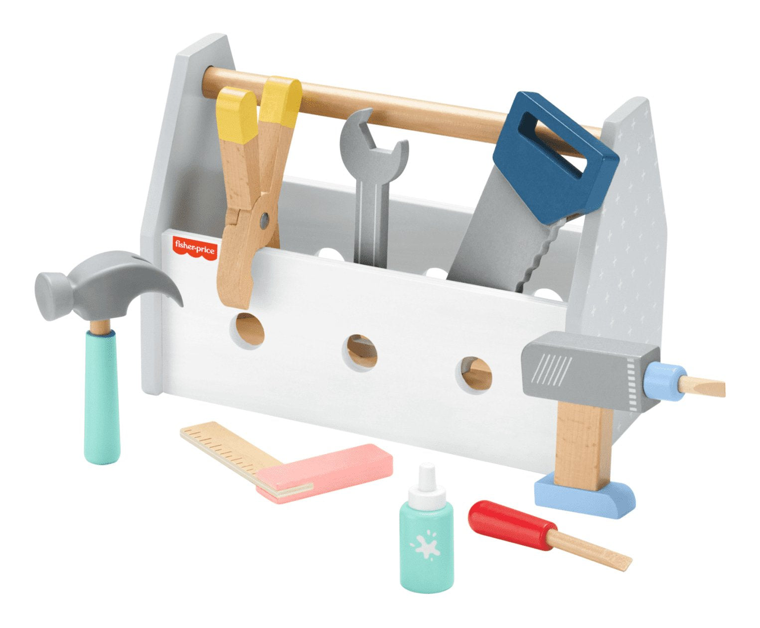 EAN 0194735246076 - Fisher-Price Wooden Tool Box Set imagen 2