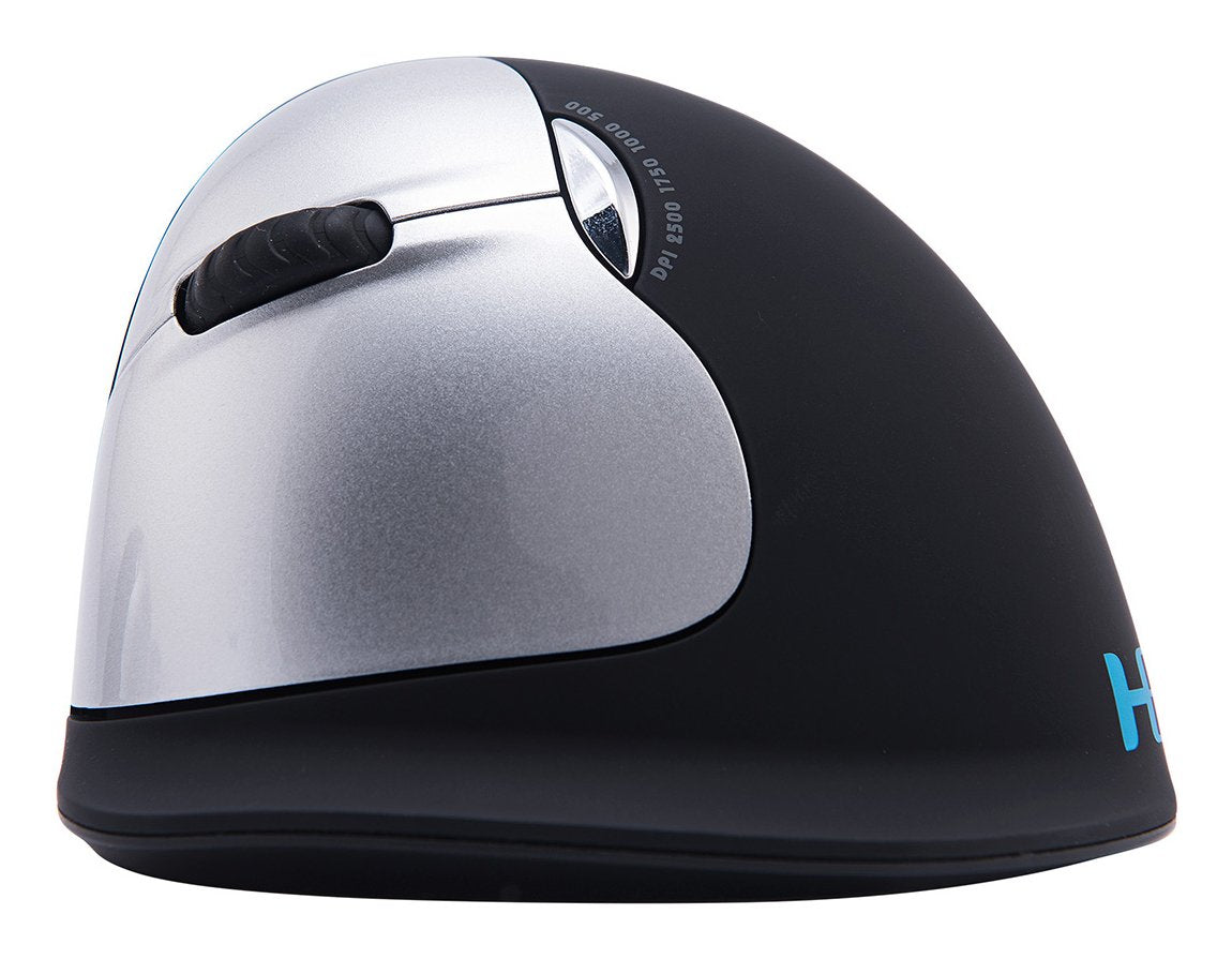 Ratón R-Go He Ergonómico Izquierdo Inalámbrico Grande Negro / Plateado