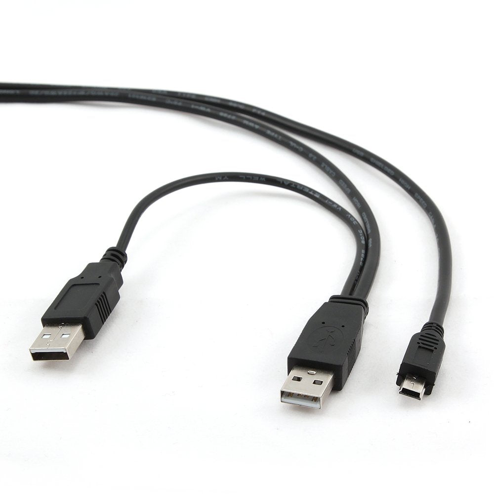 Gembird Mini Usb 2.0 Cable + Extra Power 0.9m