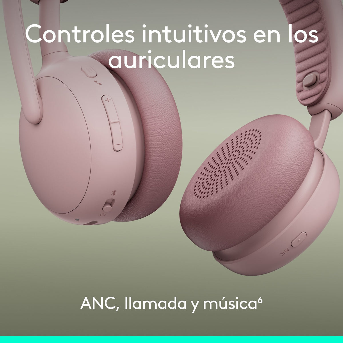 Auriculares Logitech Zone Wireless 2 Inalámbricos Bluetooth Con Cancelación De Ruido Rosa