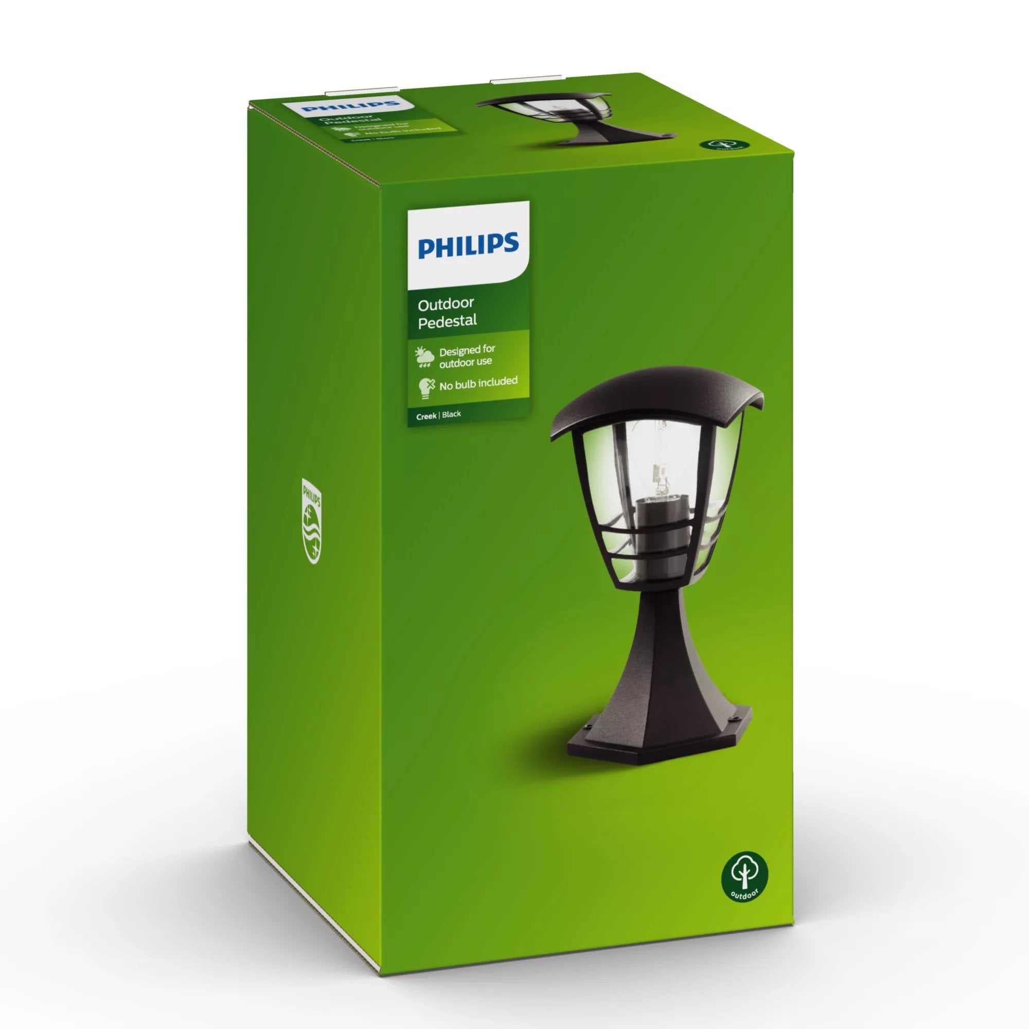Aplique Exterior Sobremuro1x60w Negro Mod. Creek Philips