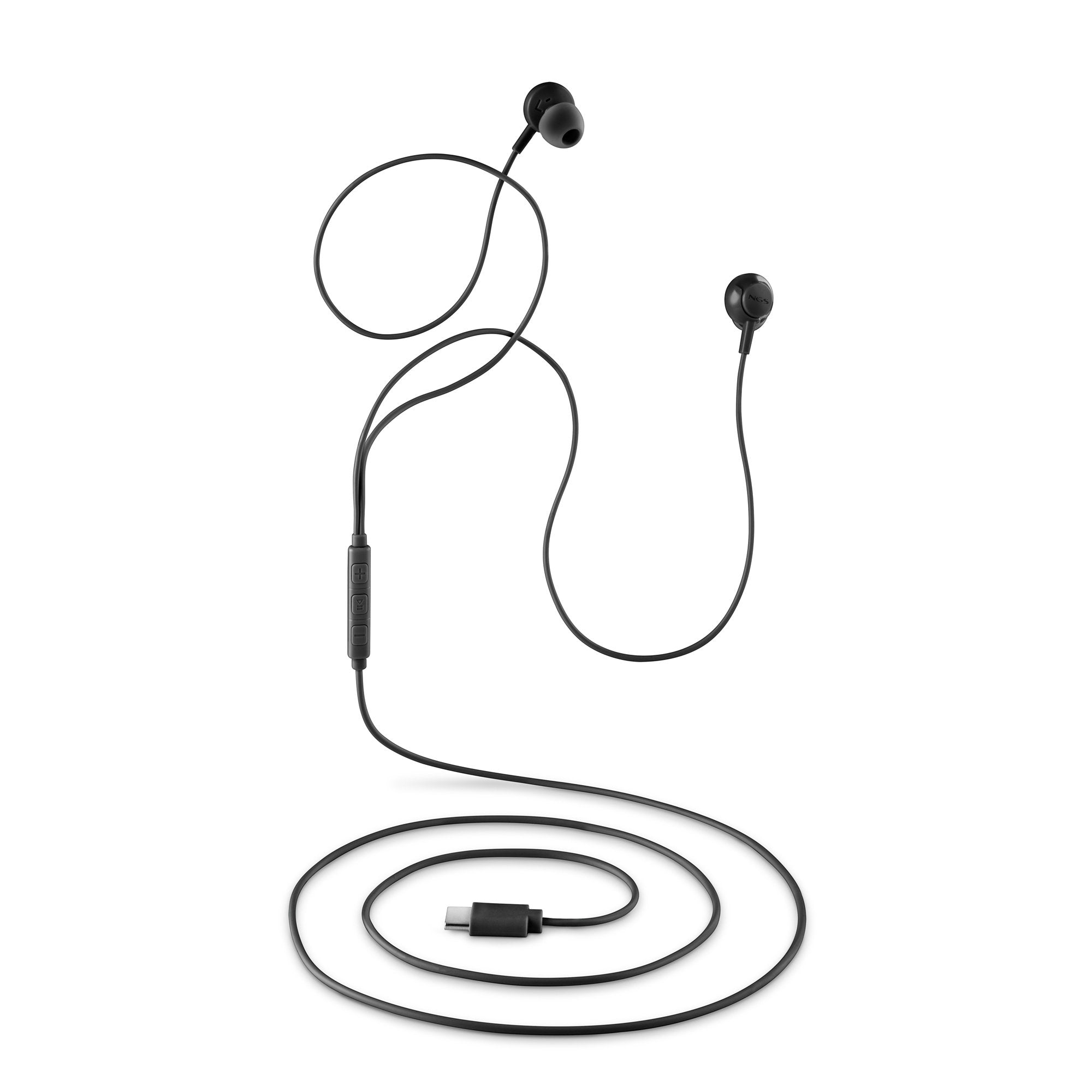 Auriculares Intrauditivos Ngs Cross Step Con Micrófono Usb Tipo-C Negros