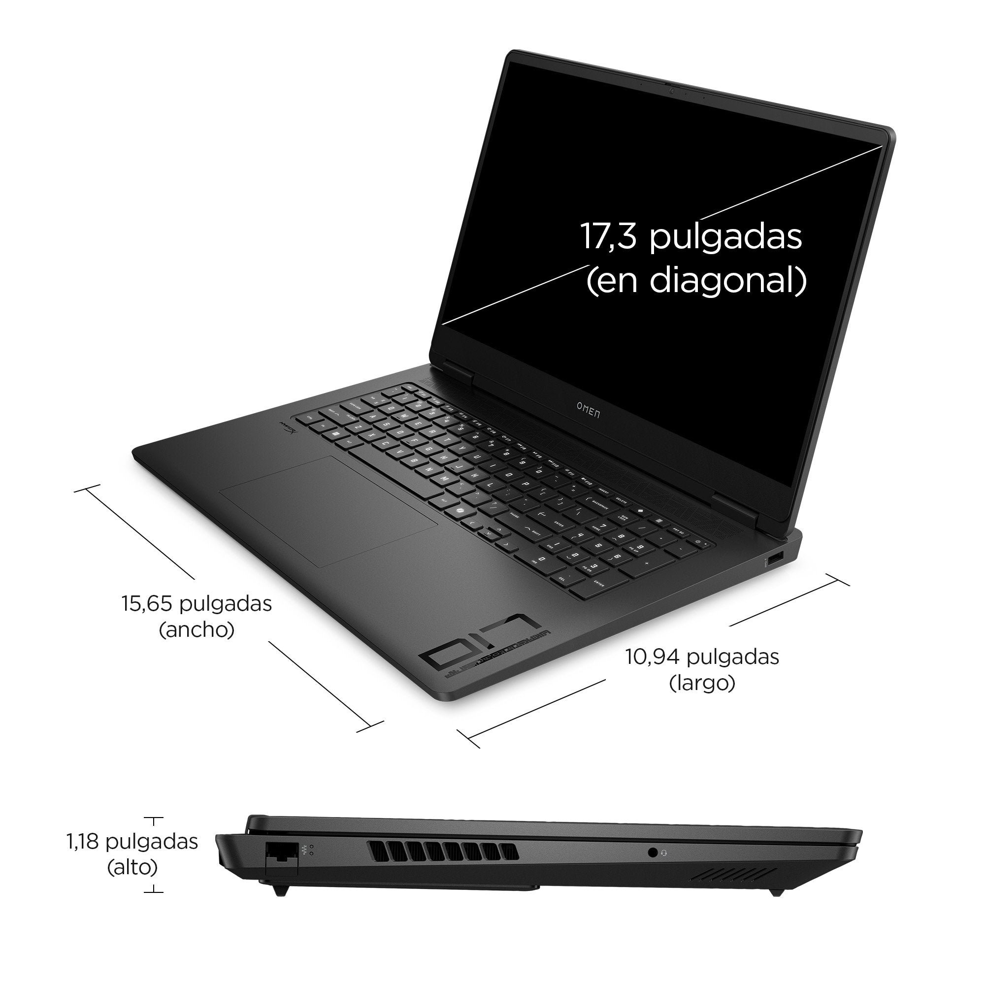 Portátil Omen 17 R7-8845hs 32gb Ddr5 2dm 5600 1tb Rtx 4060 8gb Vram Avid Antiglare Ips 300 Nits 144hz Narrow Border Vrr 144hz Freedos