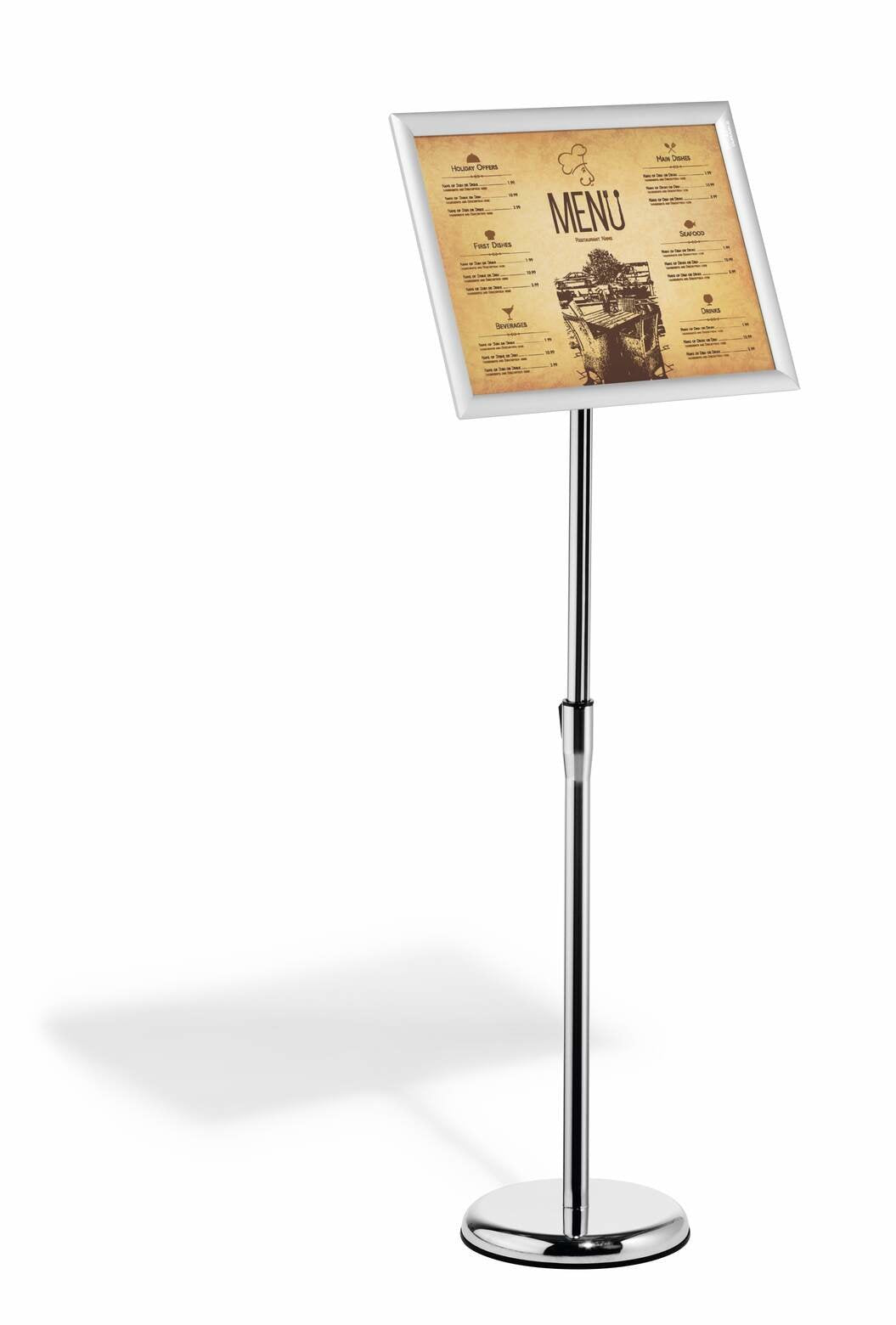 Soporte De Suelo Durable Info Marco De Aluminio A3 Plateado