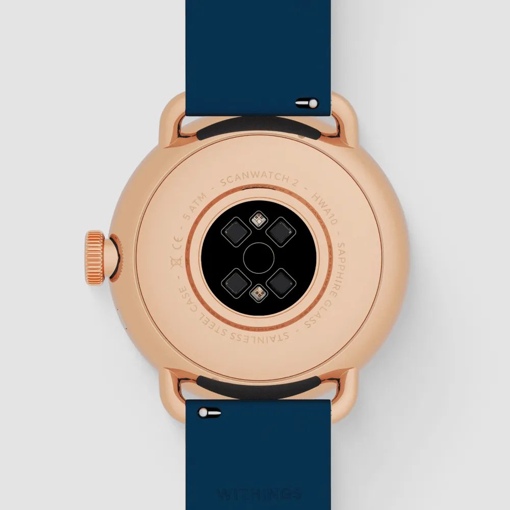 Withings Scanwatch 2 38mm Oro Rosa Azul Ekg, Blutsauerstoffgehalt, Schlafüberwachung