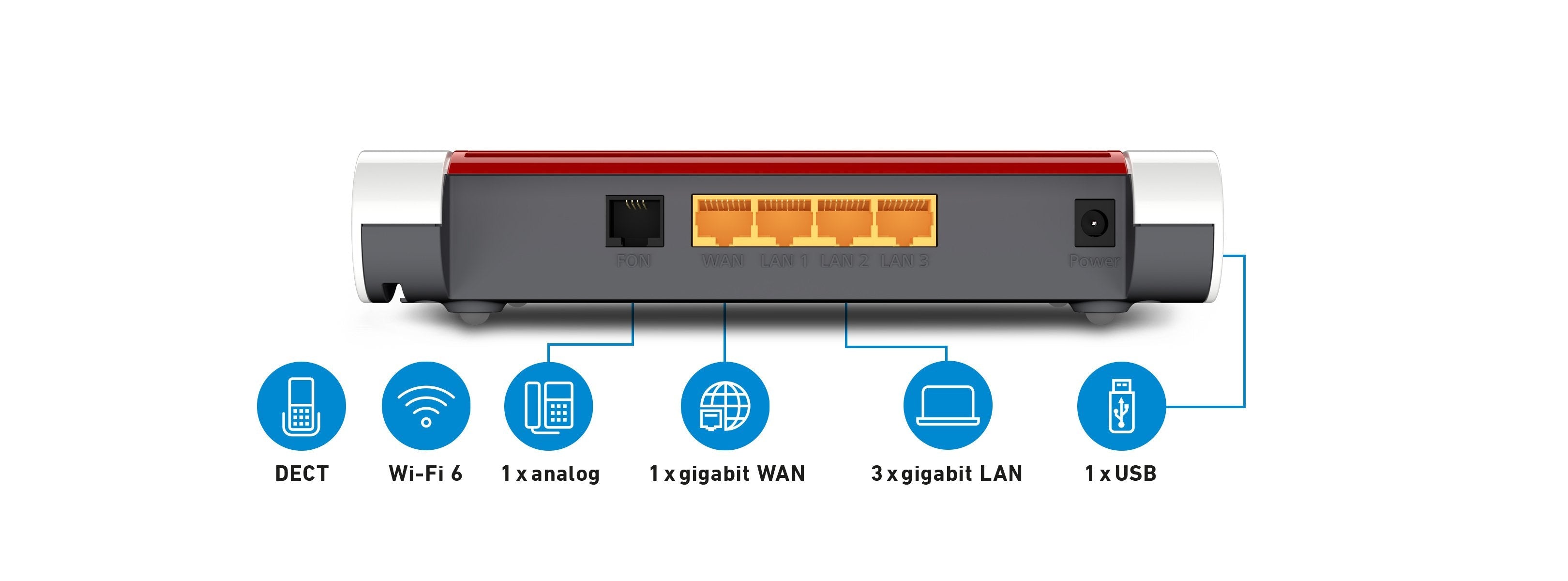 Fritz!Box 4050 Router Wifi6 Mesh 1xgb Wan 3xgb Lan