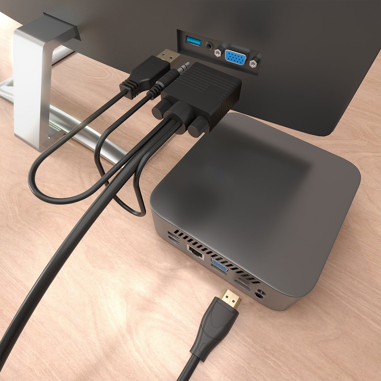 EAN 8435739904800 - AISENS A122-1013 adaptador de cable de vídeo 1 m HDMI tipo A (Estándar) VGA (D-Sub) + 3.5mm + USB Type-A imagen 5