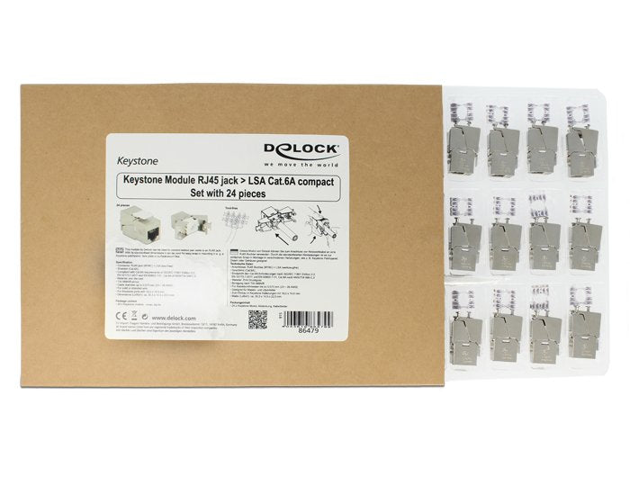 Keystone Modul Rj45 Buchse > Lsa Cat.6a Stp Kompakt 24 Stück