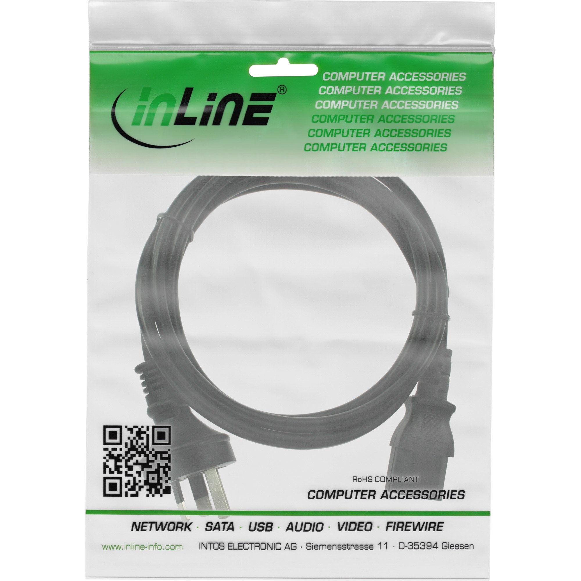 Cable De Alimentación Inline De Australia A 3 Pines Iec C13 De 1,8 M