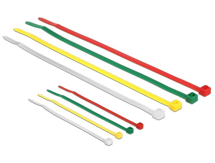 Delock 18628 Presilla Nylon Verde, Rojo, Transparente, Amarillo 200 Pieza(S), Atacables  Nylon, Verde, Rojo, Transparente, Amarillo, 200 Pieza(S)