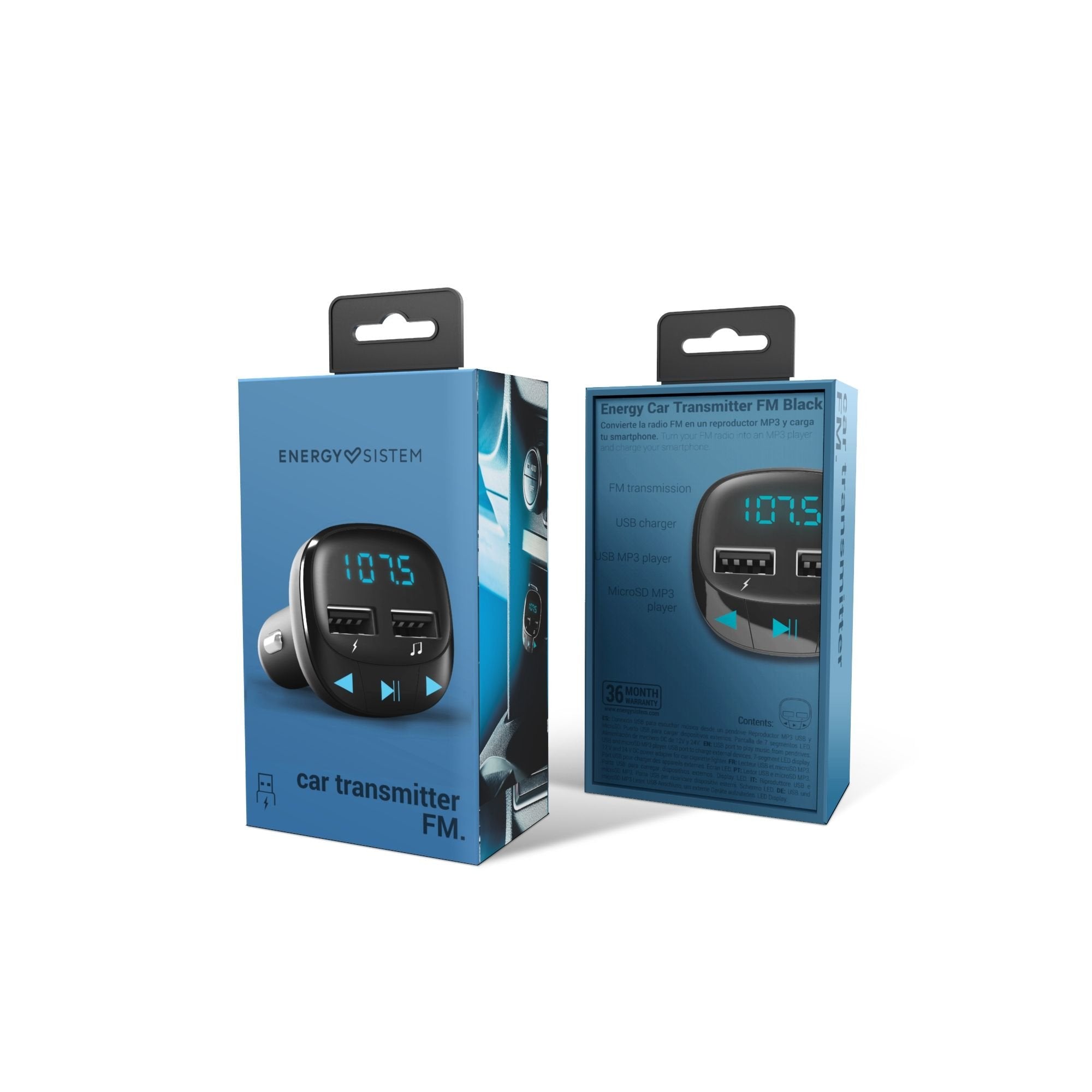 EAN 8432426448241 - Energy Sistem 44824 87,5 - 108 MHz Encendedor de cigarrillos Negro imagen 6