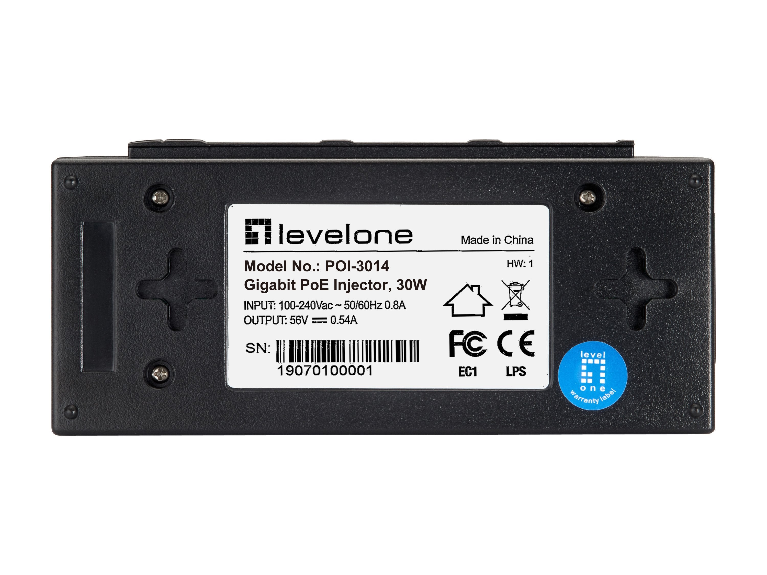 Inyector Levelone Fe Poe Poi-3014 30.0w Poe