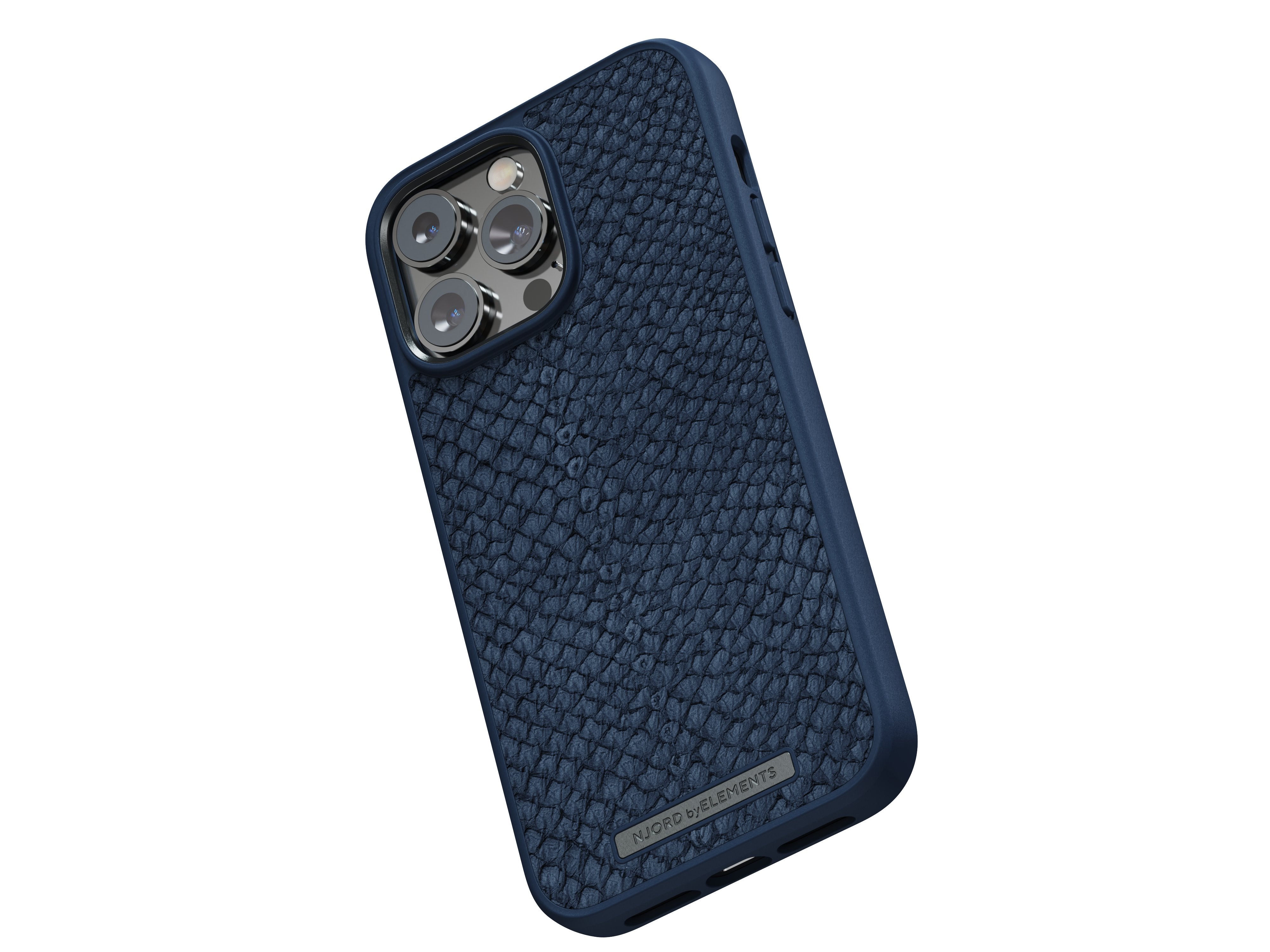 Njord Byelements Salmon Leather Magsafe Case - Iphone 14 Pro Max - Blue