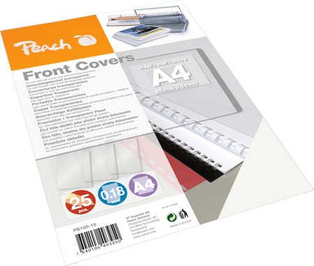 Peach  Funda Transparente A4 Incolora, 25 Hojas