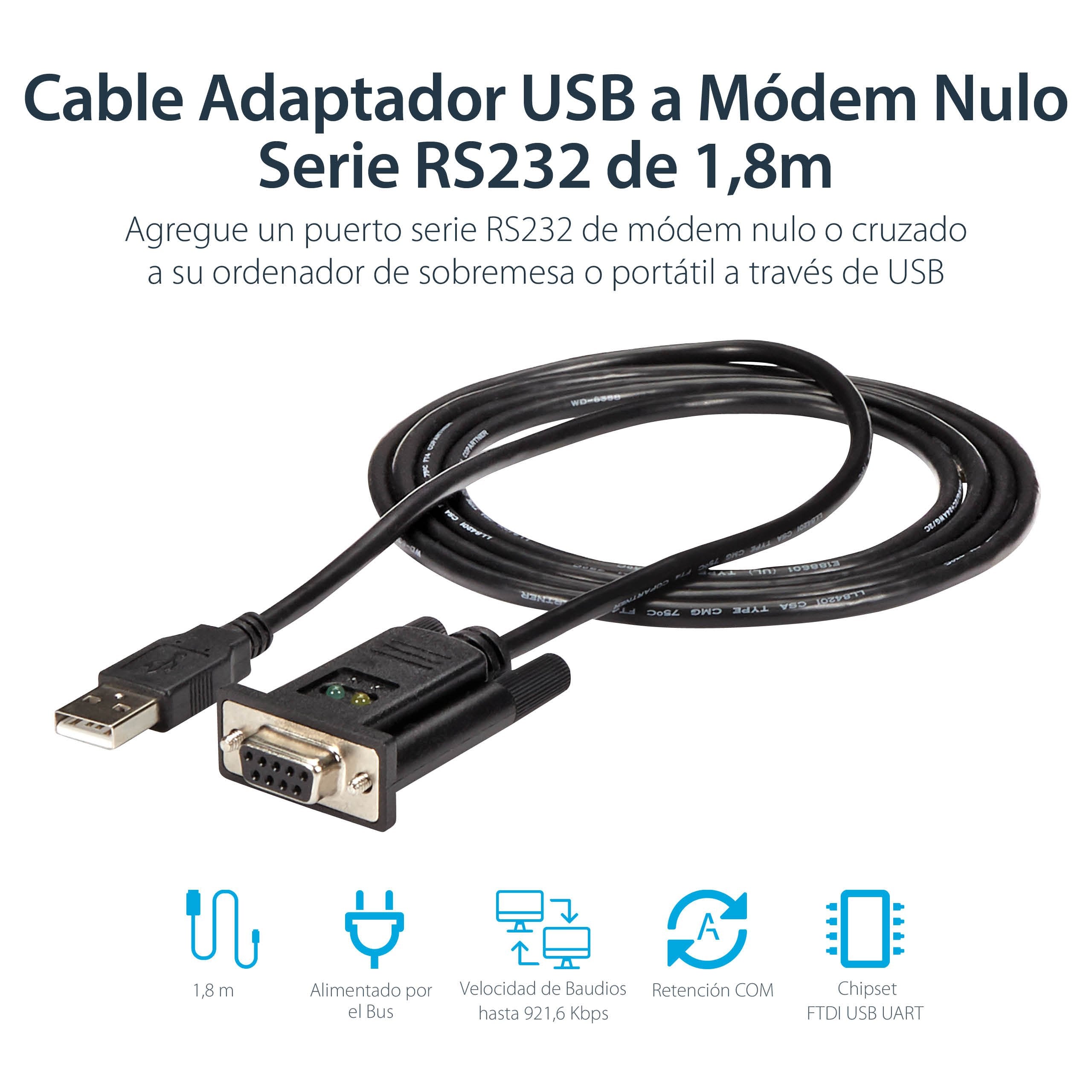 EAN 0065030846837 - StarTech.com ICUSB232FTN cable de serie Negro 1,7 m USB tipo A DB-9 imagen 6