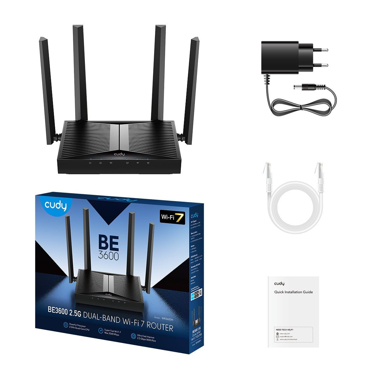 Mesh Router Cudy Be3600 2.5g Wi-Fi 7  Wr3600h