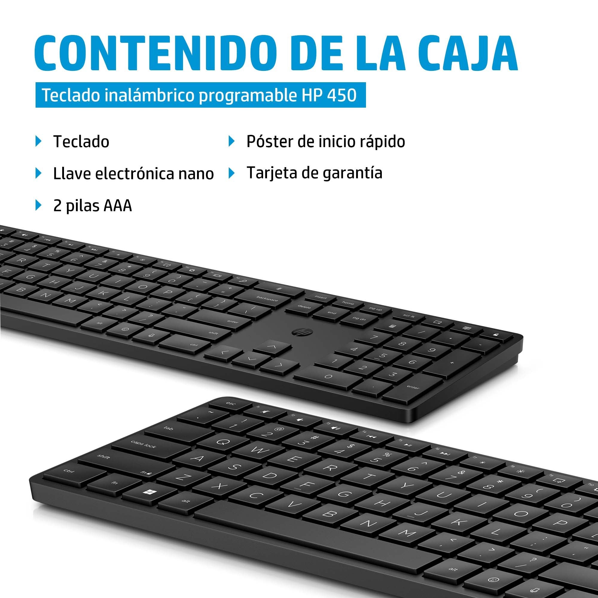 EAN 0196188162651 - HP 450 BLK Programmable Wireless Keyboard teclado RF inalámbrica + USB Negro imagen 3