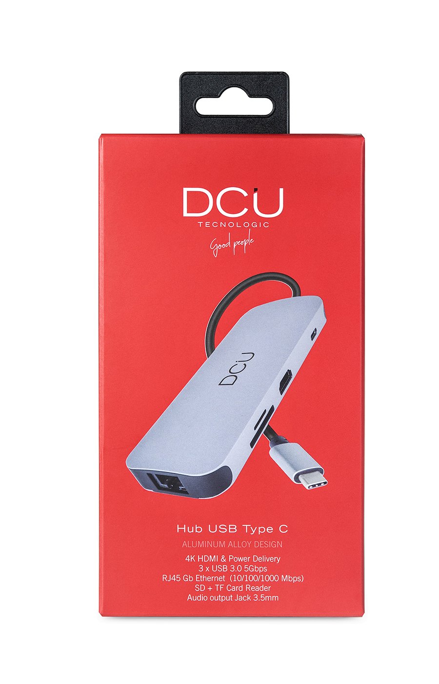 Dcu Tecnologic Hub Usb Tipo C - Conexion Hdmi 4k - Audio Jack 3.5mm - 3 Usb 3.0 - Ethernet Gigabit - Lector De Tarjetas