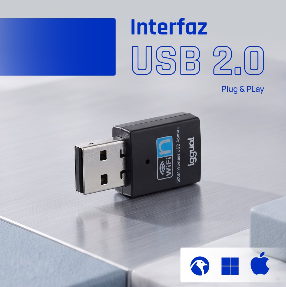 EAN 8435364320488 - iggual IGG320488 adaptador y tarjeta de red WLAN 300 Mbit/s imagen 7