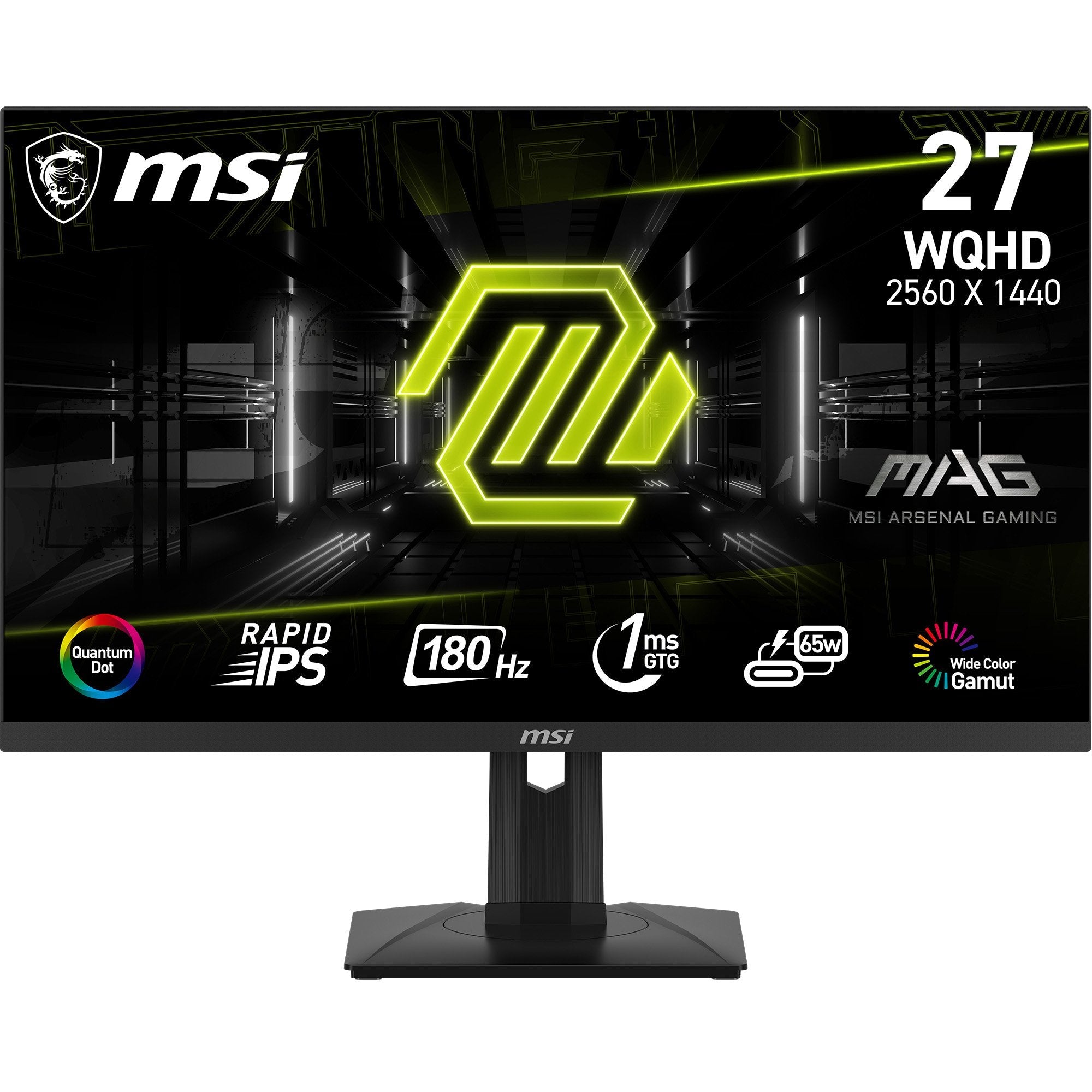 Monitor Gaming  Msi Mag 274qrfde Qd E2 (27 Pulgadas), Negro, Wqhd, Rapid Ips, Hdr, Adaptive-Sync, Panel De 180hz 9s6-3cc29h-223