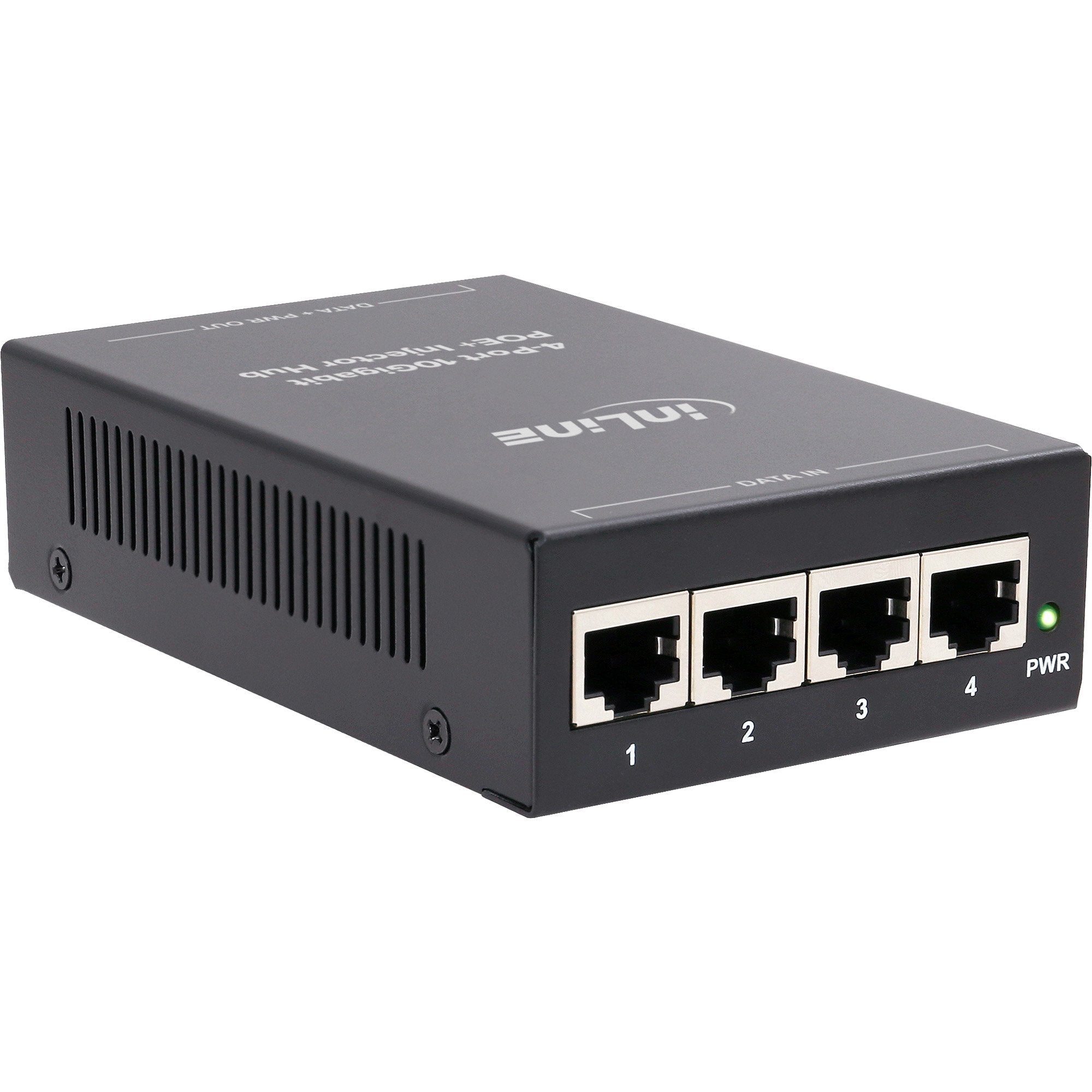 Inyector Y Hub Poe+ De 10 Gigabit Con 4 Puertos (4x Poe+), 10 Gb/S, 65w Carcasa Metálica Y Sin Ventilador. Inline®