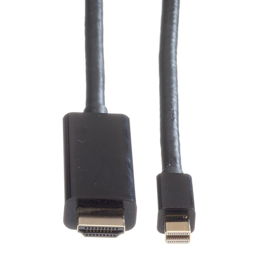 Roline Mini Displayport Cable, Mini Dp-Uhdtv, St St, Schwarz, 2 M