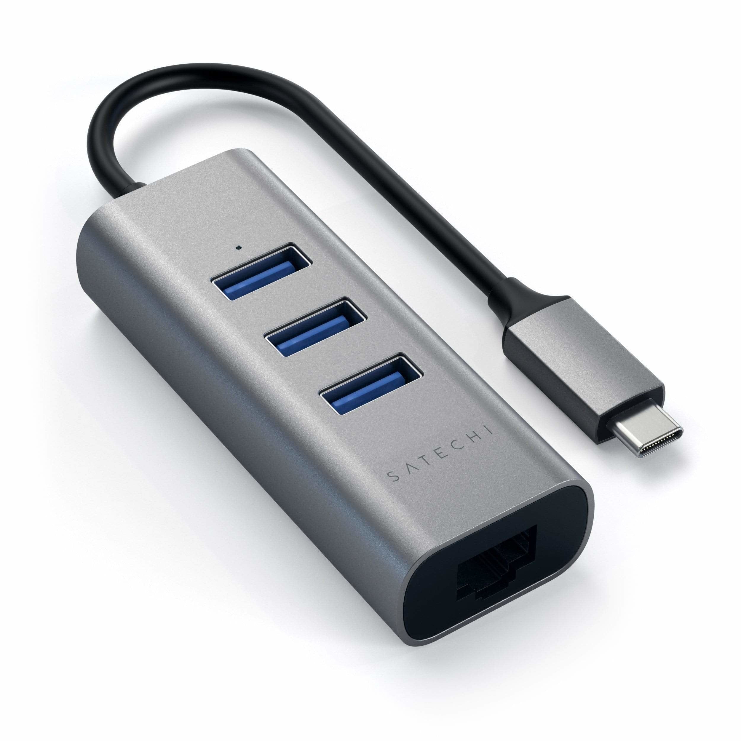 Satechi Type-C 2-In-1 3 Port Usb 3.0 Hub & Ethernet, 4 In 1, St-Tc2n1usb31am