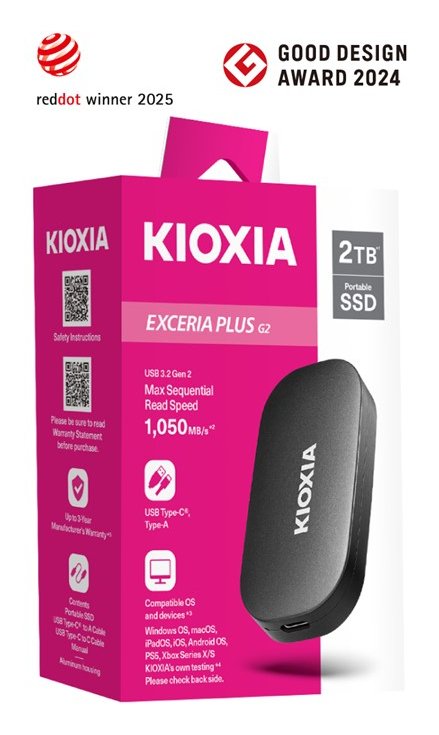 Kioxia Exceria Plus G2  2000gb Portable Ssd Usb 3.2 Gen2 Type C