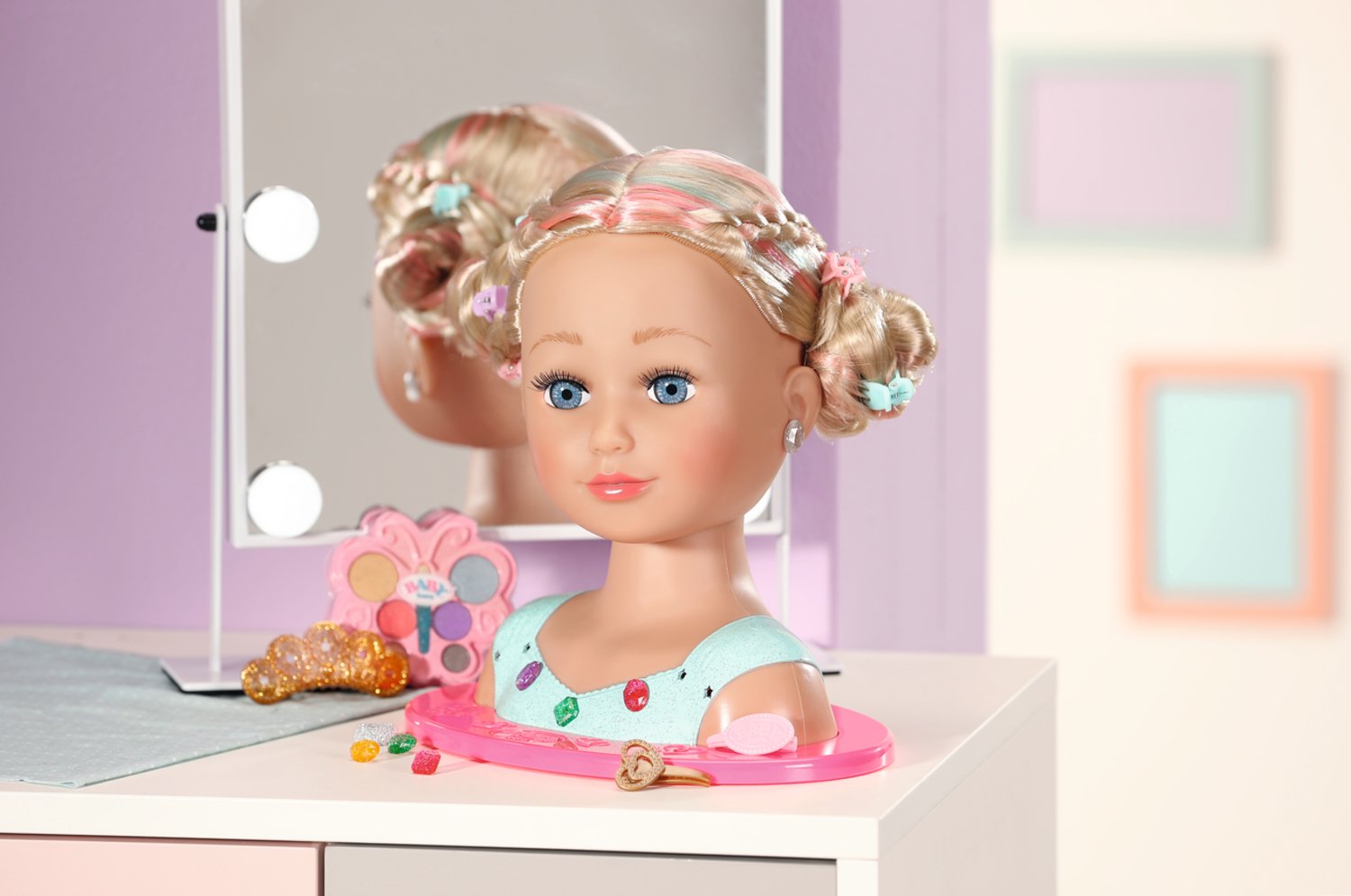 Zapf Creation Baby Born® Sister Styling Head Princess, Cabeza De Maquillaje Y Peluquería 835432