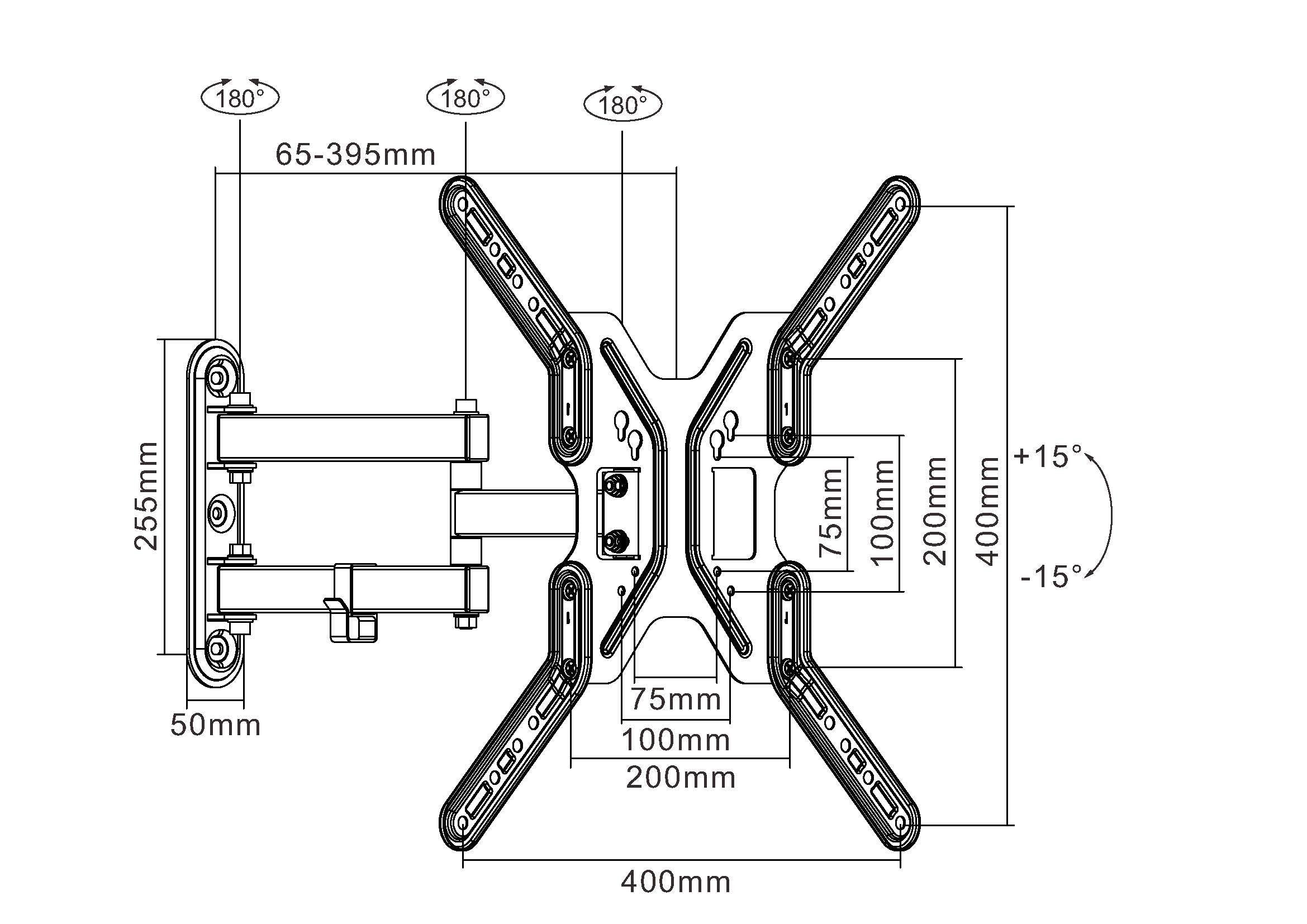 Soporte Pantalla 13 - 55 Doble Brazo Inclinable Y Giratorio  Max. Vesa 400x400 Hasta 30kgs  650108