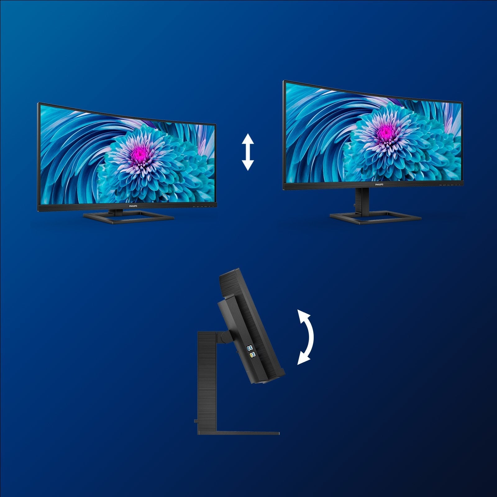 Monitor Philips 346e2cuae/00 Monitor 34" Va Wled 3440x1440 Hdmi/Dp Curved