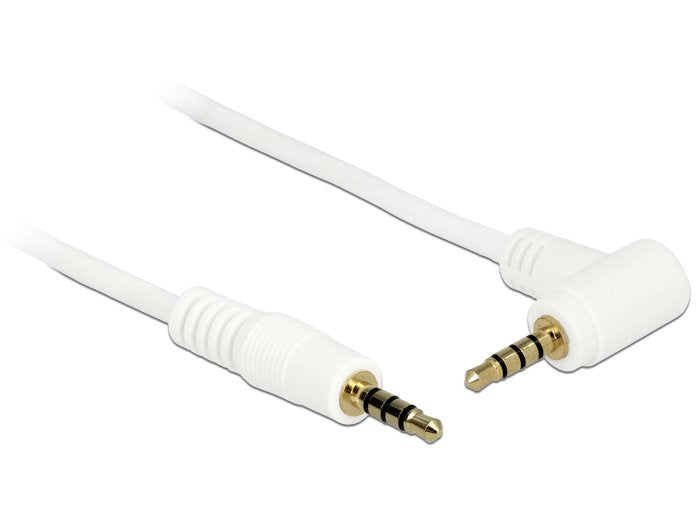 Delock Cable Jack 4 Pin 3,5 Mm Angular Blanco 0,5 M