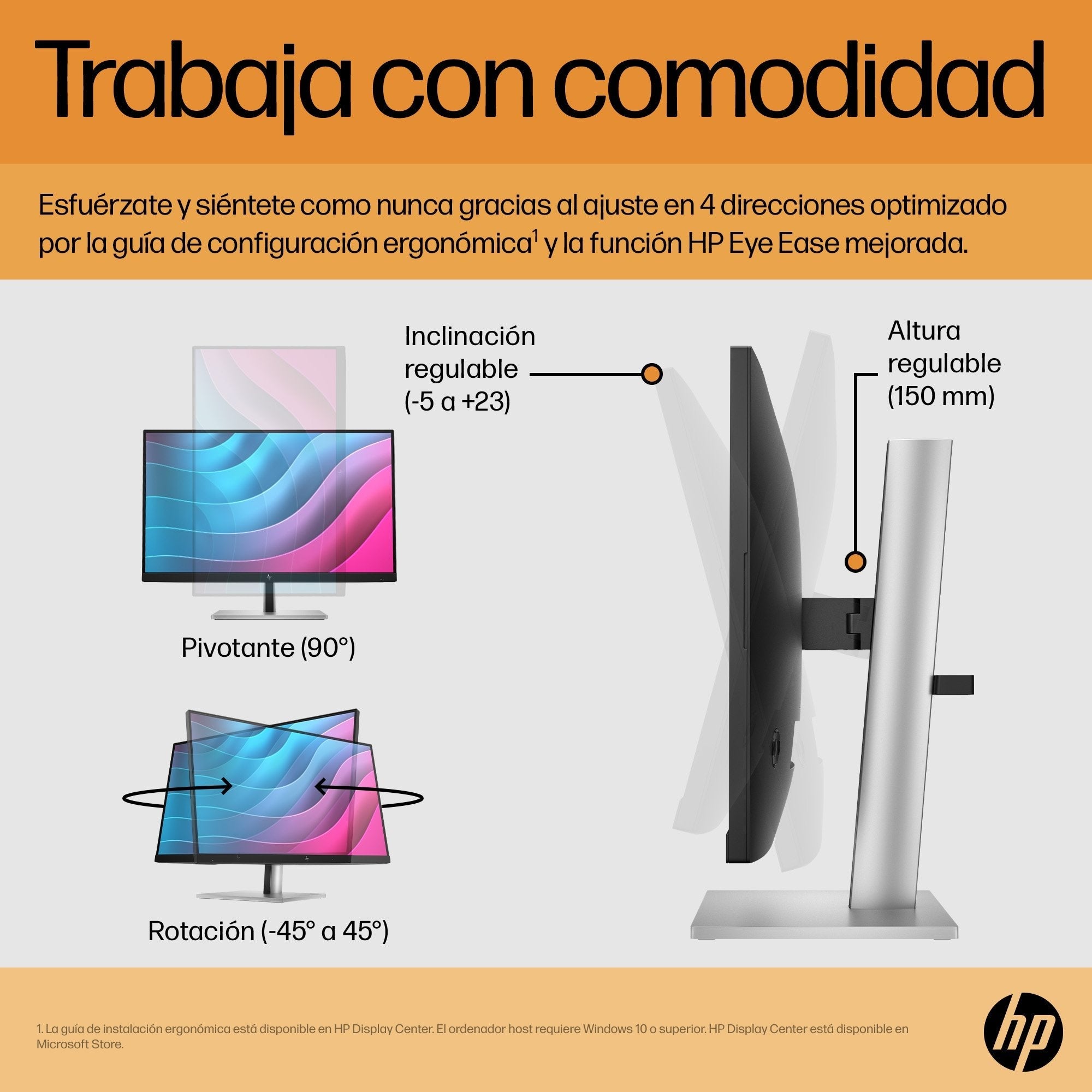 EAN 0196786616549 - HP E24 G5 FHD PVC Free Monitor pantalla para PC 60,5 cm (23.8") 1920 x 1080 Pixeles Full HD LCD Negro, Pl imagen 9