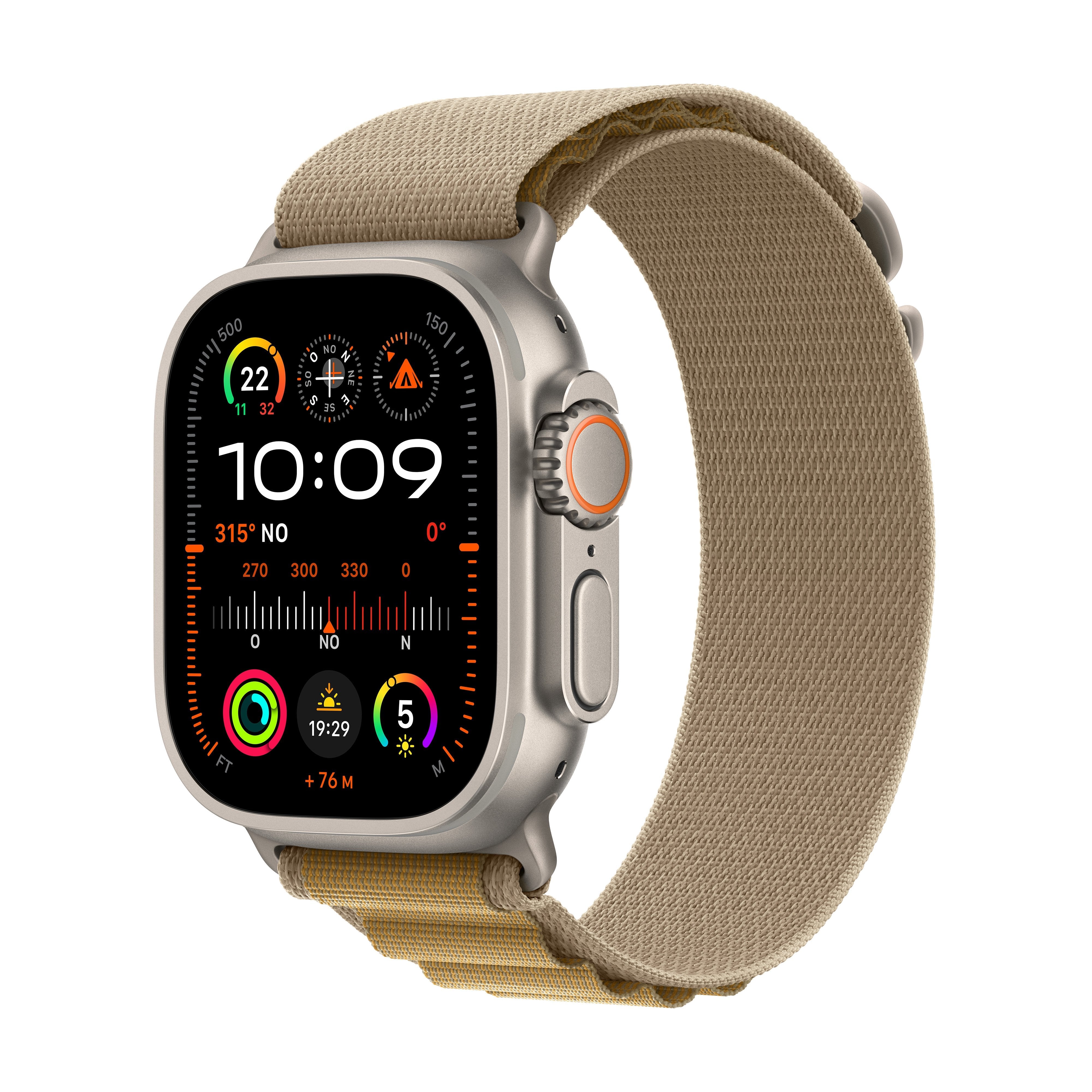 Watch Ultra 2 Gps + Cellular, Koperta 49 Mm Z Tytanu W Kolorze Naturalnym Z Opaska Alpine S W Kolorze Bezowym