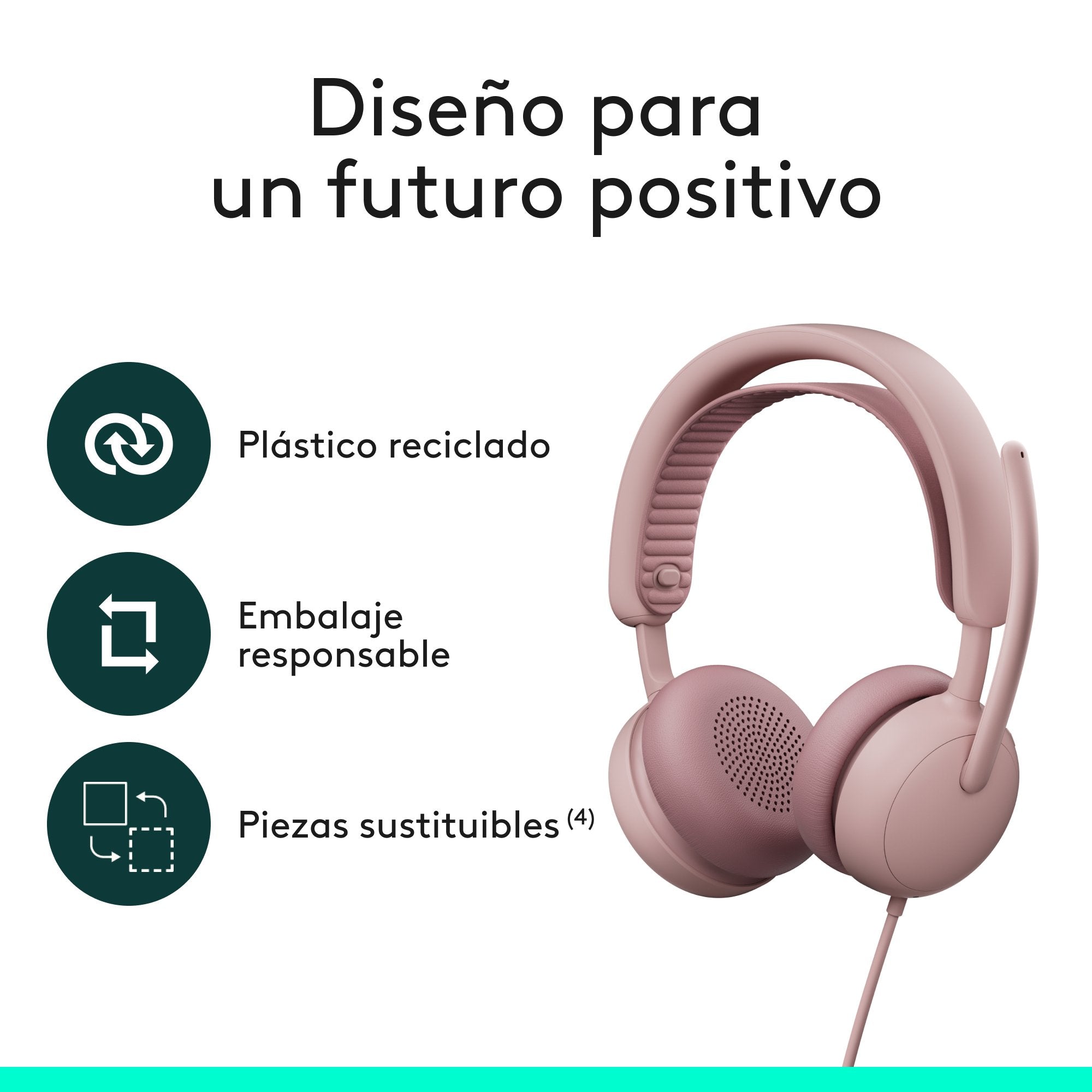 Logitech Zone Wired 2 Headset, Rose