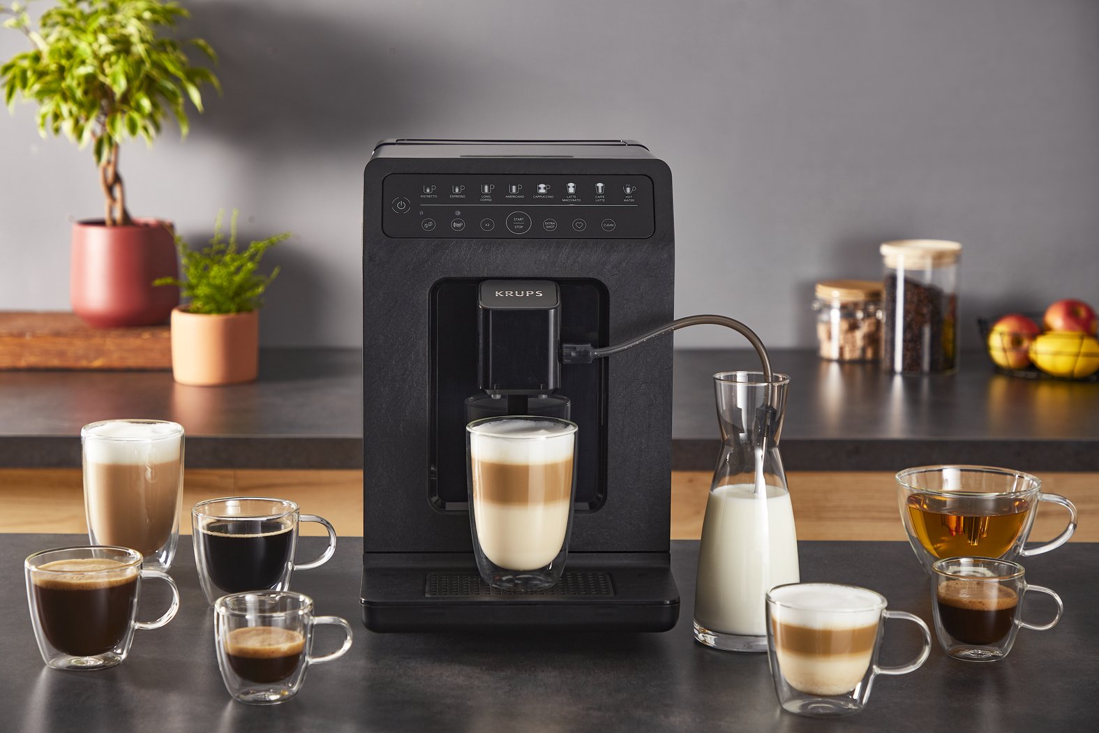 Cafetera Expreso Krups Evidence Eco-Design 1450w 15 Bares Negra